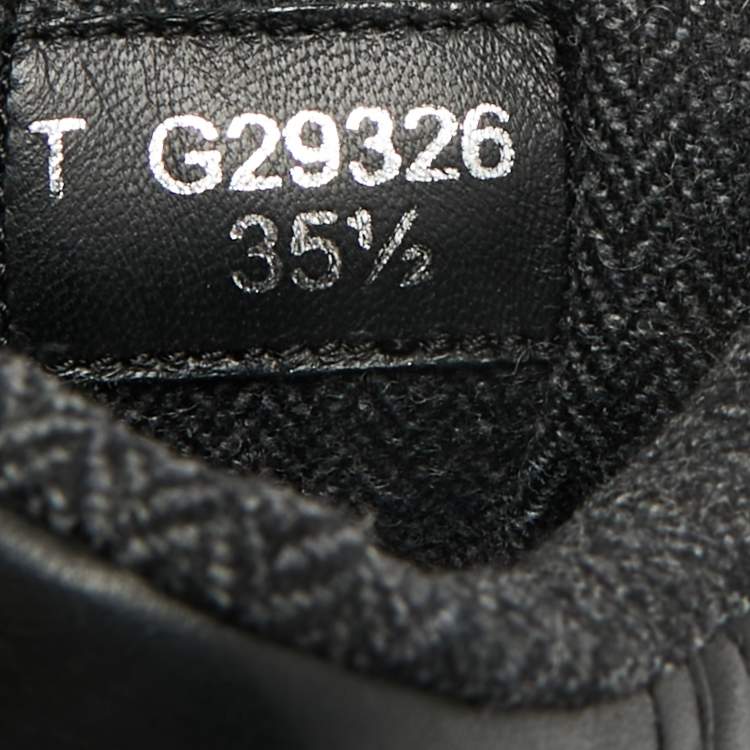 Pre Owned Chanel Size 35.5 Black Leather Lace Up Sneakers