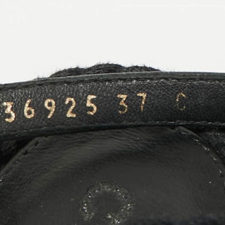 مملوكة مسبقًا Chanel CC Size 37 Black Rope and Leather Flat Sandals