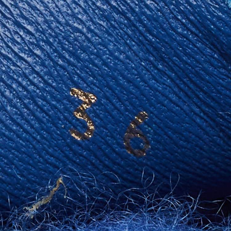 Pre Owned Chanel CC Size 36 Blue  Rope and Leather Flat Sandals