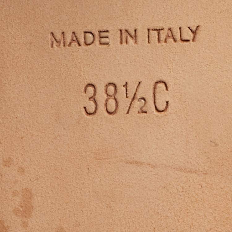 Pre Owned Chanel Size 38.5 Gold Leather Gladiator Flat Sandals