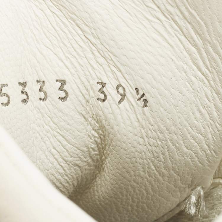 Pre Owned Chanel CC Size 39.5 Multicolor Leather and Suede Lace Up Sneakers