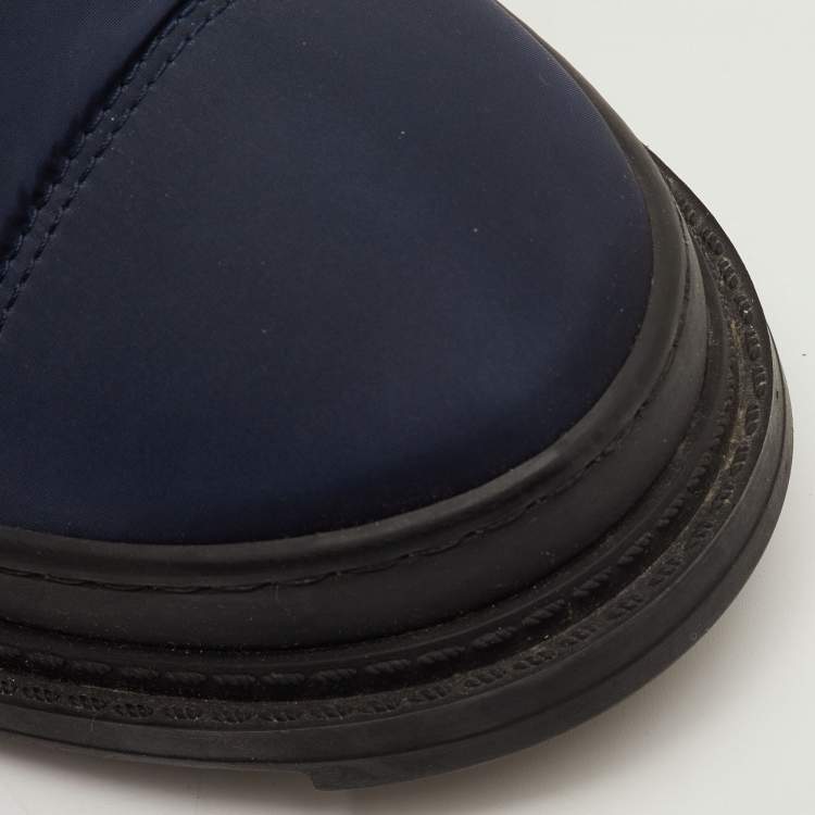 Pre Owned Chanel Size 40.5 Blue Nylon Snow Boots