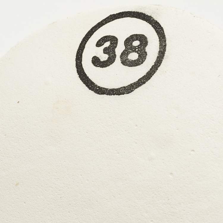 Pre Owned Chanel CC Size 38 White Patent Leather and PVC Low Top Sneakers