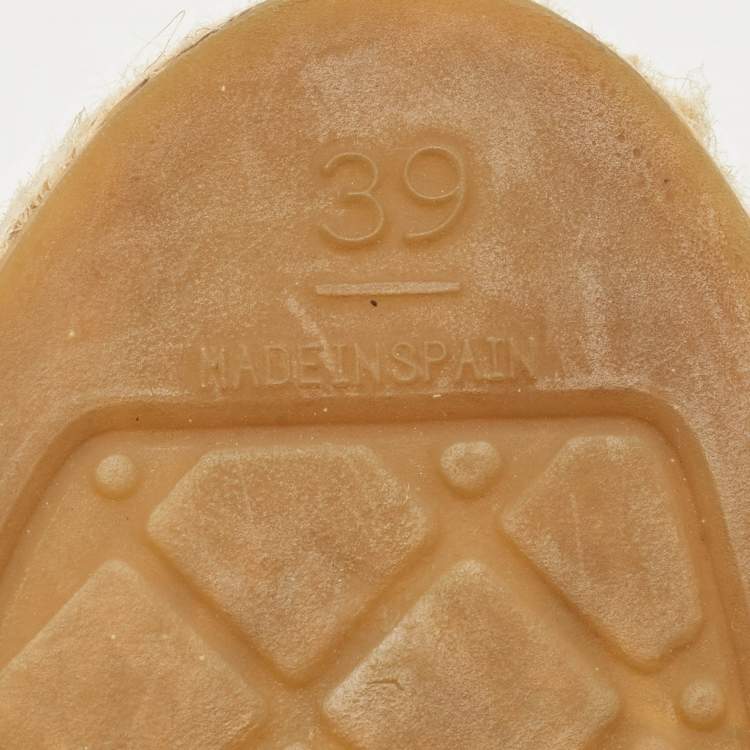 Pre Owned Chanel Coco Size 39 Multicolor Canvas and Patent Leather Espadrille Flats