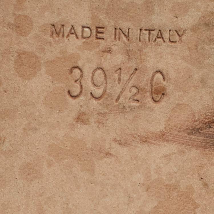 Pre Owned Chanel CC Size 39.5 Red Leather Chain Detail Slingback Flat Sandals