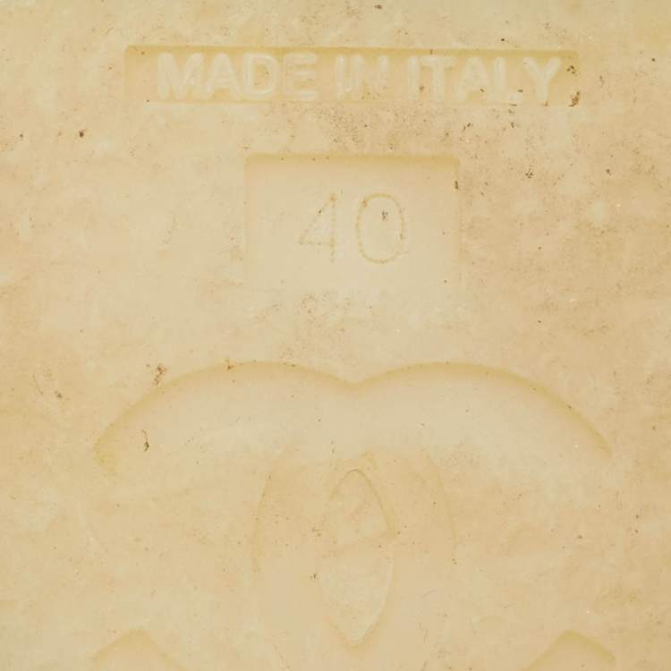 Pre Owned Chanel Size 40 Metallic Leather Ankle Length Boots