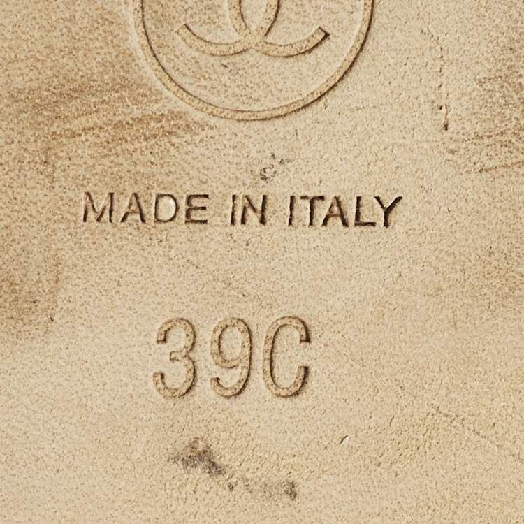 Pre Owned Chanel CC Size 39 Red Quilted Leather Bow Ballet Flats