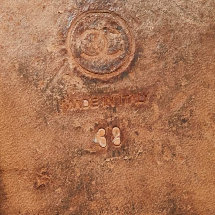 Pre Owned Chanel CC Size 39 Blue Patent Leather Bow Cap Toe Ballet Flats