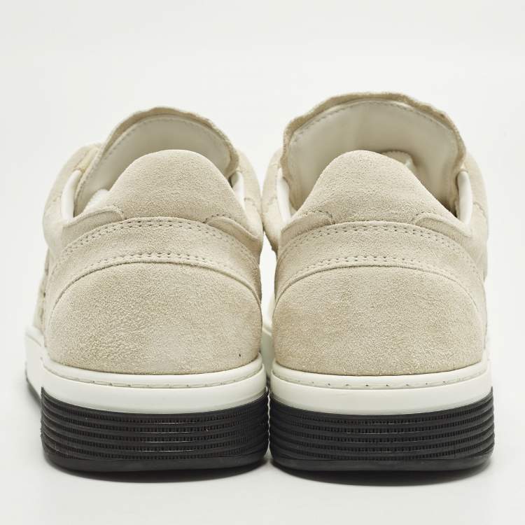 Pre Owned Chanel CC Size 37.5 Beige Suede Low Top Sneakers