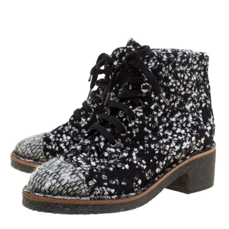 chanel tweed ankle boots