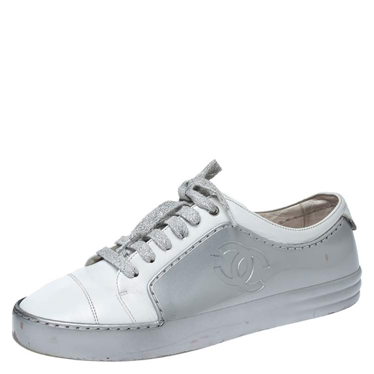 Chanel Womens Low-top Sneakers, White, 38