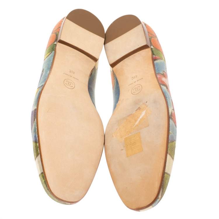 Pre Owned Chanel Multicolor Lurex Crepe Fabric Paris-Dubai Loafers Size 41