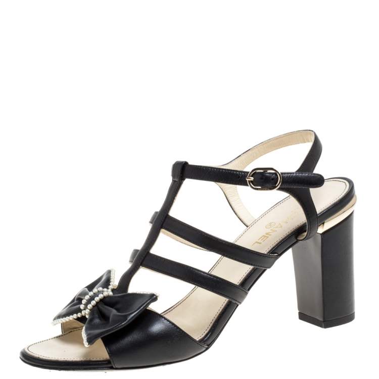 Chanel Black And White Espadrille Sandals