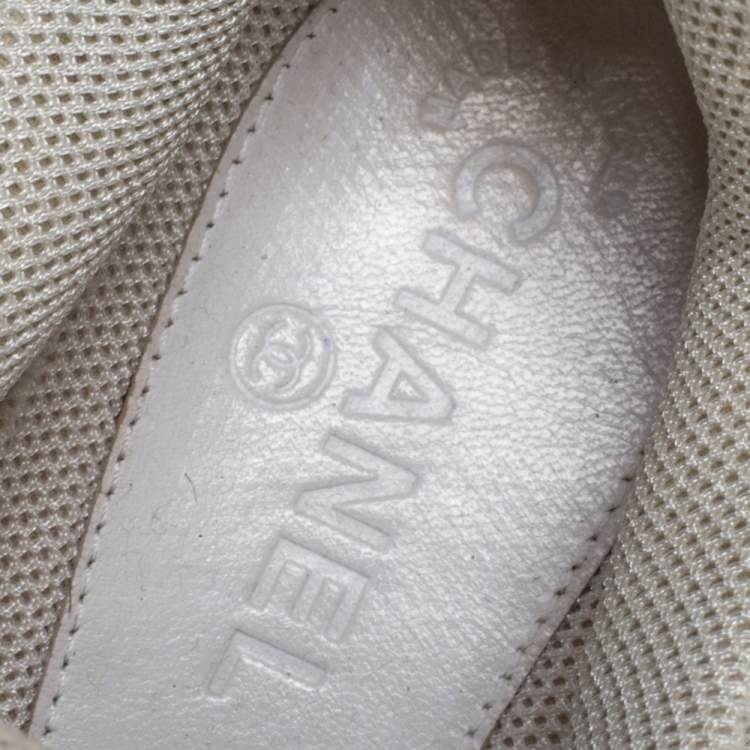 Pre Owned Chanel Multicolor Mesh, Suede and Leather CC Sneakers Size 42
