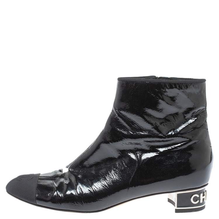 Chanel Black CC Cap Zipper Ankle Boots 39 Chanel | TLC