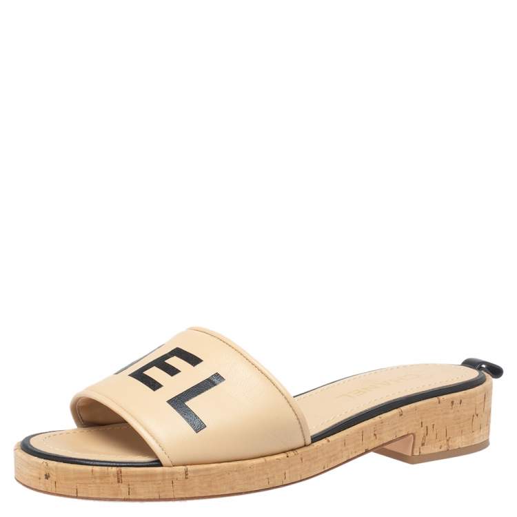 chanel cork sandals