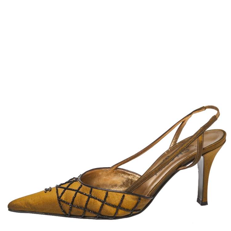 Chanel Vintage Clover Open Toe Slide Sandals Size 365  PIVOT