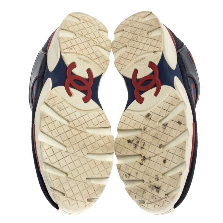Pre Owned Chanel Multicolor Canvas and Suede Heart Low Top Sneakers Size 36