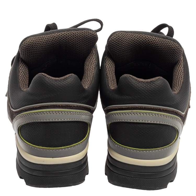 Pre Owned Chanel Multicolor Leather And Suede CC Sneakers Size 36