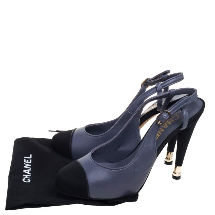 chanel grey slingback