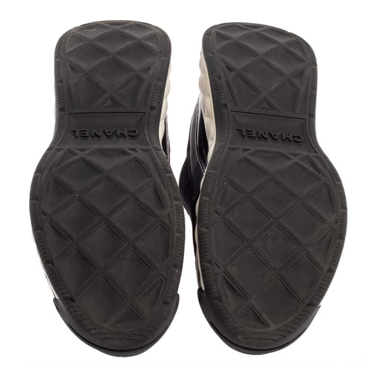 Pre Owned Chanel Black Suede, Fabric and Leather Sport Trail Sneakers Size 40