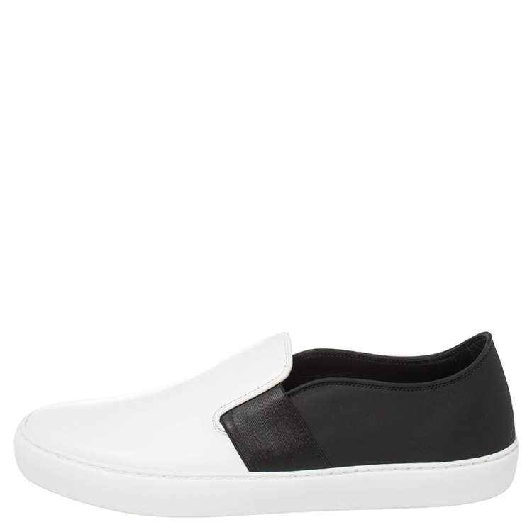 Chanel Monochrome Leather Slip On Sneakers Size 42 Chanel