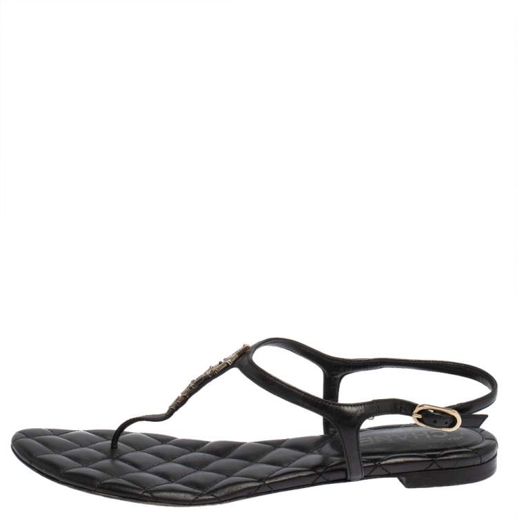 Chanel Black And White Espadrille Sandals