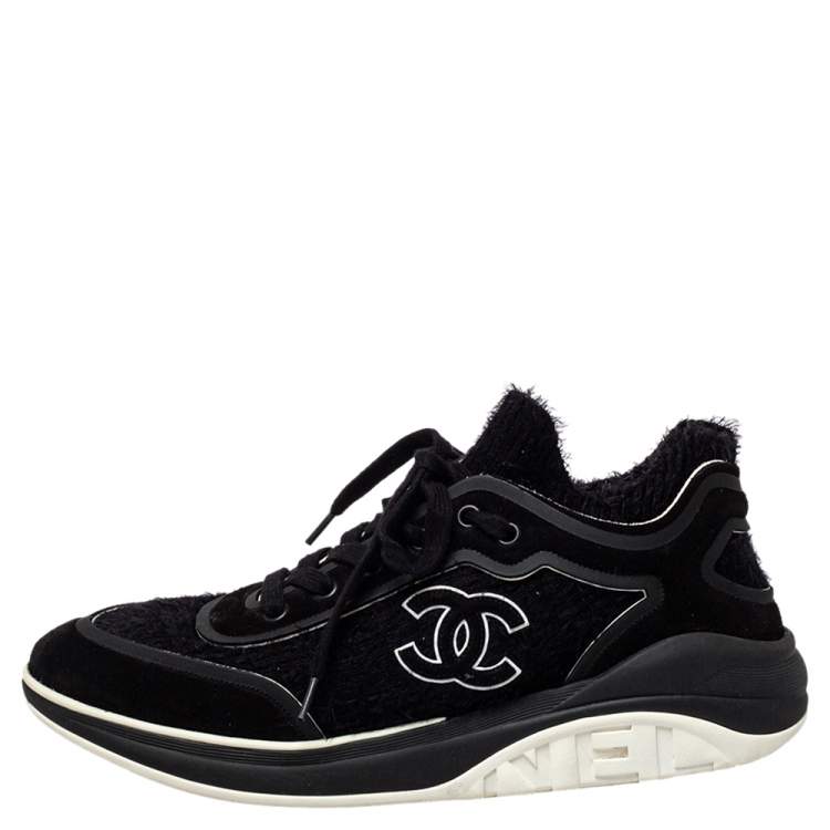 chanel shoes womens sneakers black size