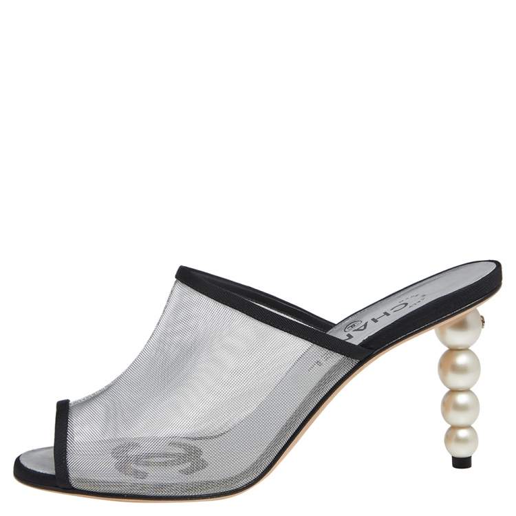 CHANEL, Shoes, Silver Chanel Mules