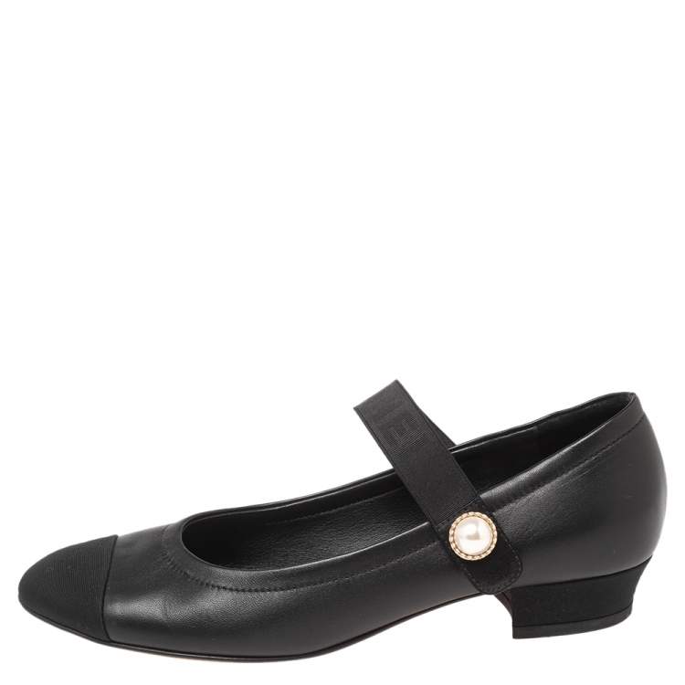 chanel black patent heels