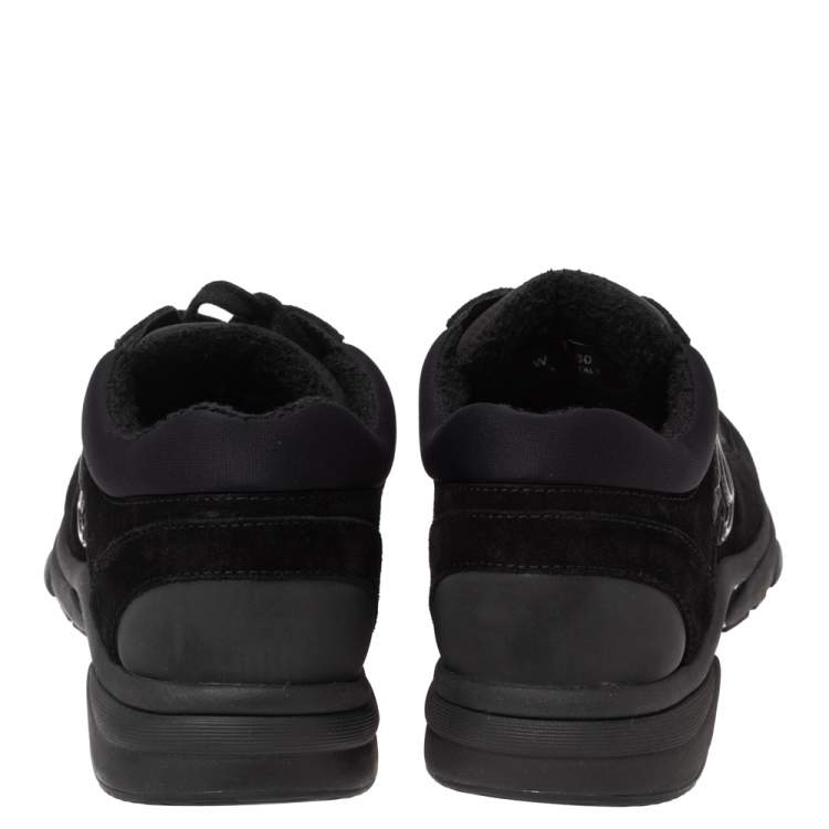 Pre Owned Chanel Black Nylon and Suede CC Trainer Sneakers Size 39