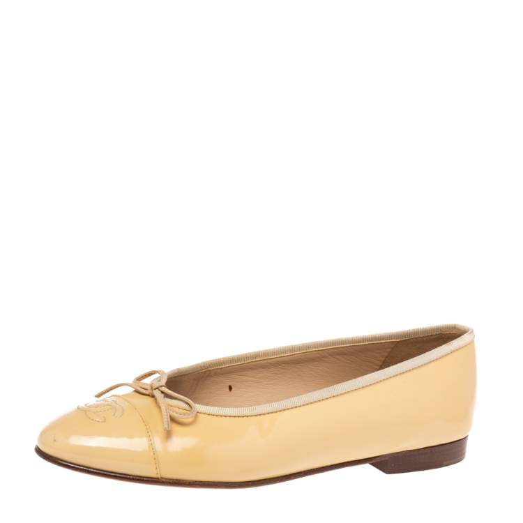 chanel beige ballet flats