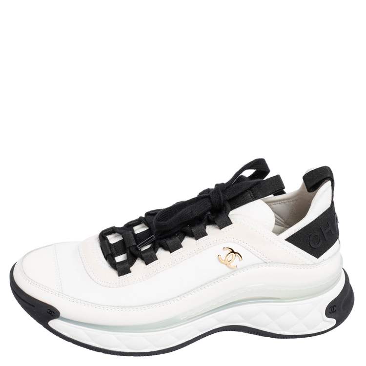 chanel black white sneakers womens