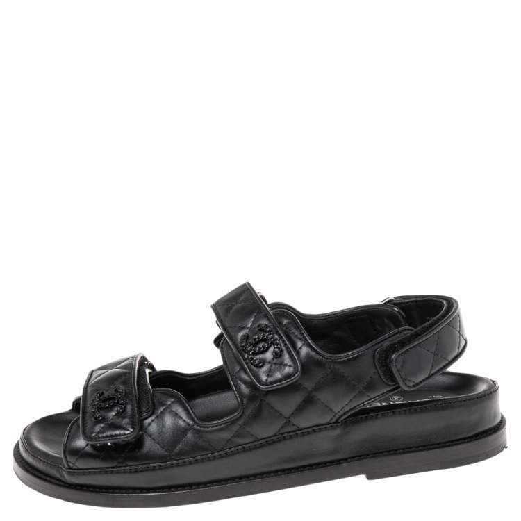 Chanel 2017 Patent Leather Slides - Black Sandals, Shoes