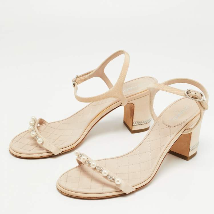 Chanel cheap sandals nude