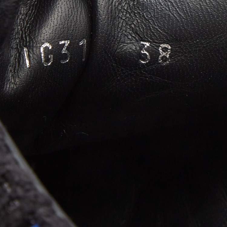 Pre Owned Chanel Black Leather CC Double Zip Accent High Top Sneakers Size 38 