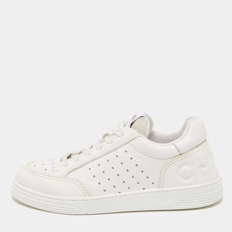 Chanel White Perforated Leather CC Low Top Sneakers Size 37 Chanel | The  Luxury Closet