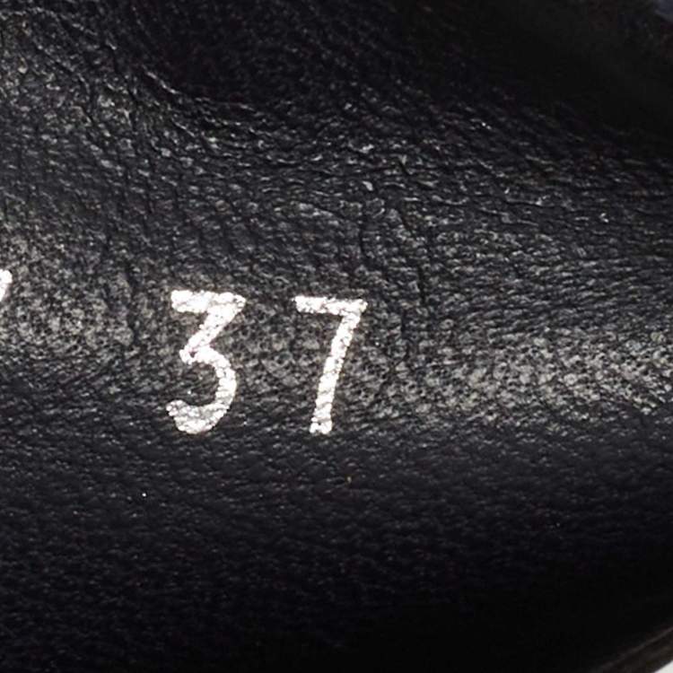 Pre Owned Chanel Blue Tweed and Leather Tropiconic Chain Slides Flats Size 37