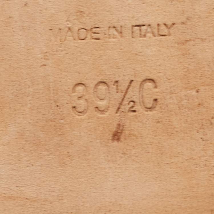 Pre Owned Chanel Navy Blue/Black Leather CC Cap Toe Ballet Flats Size 39.5