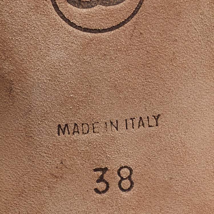 Pre Owned Chanel Beige/Black Leather Bow CC Cap Toe Pointed Pumps Size 38