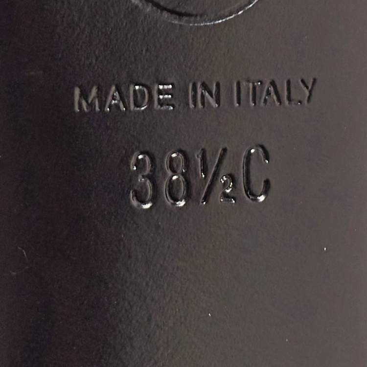 Pre Owned Chanel Black Leather And Canvas Cap Toe Pointed Toe Pumps Size 38.5