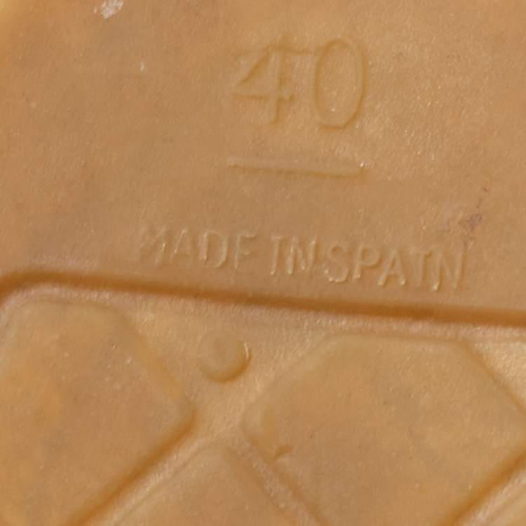 Pre Owned Chanel Beige/Black Canvas and Woven Raffia Espadrille Flats Size 40