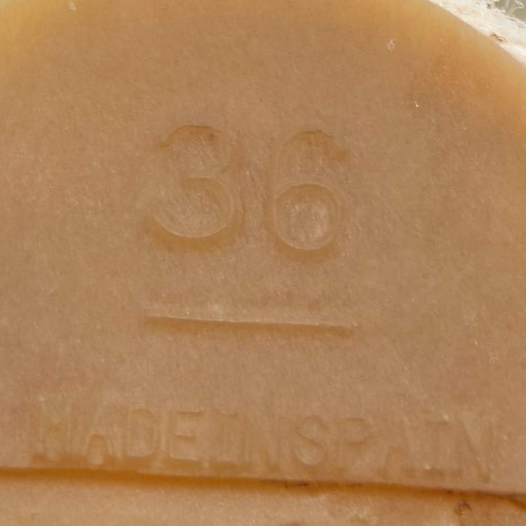 Pre Owned Chanel Olive Green Canvas CC Camelia Espadrille Flats Size 36