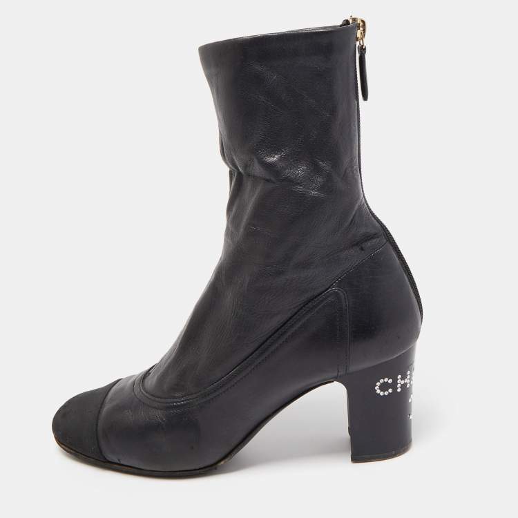 gray chanel boots 39