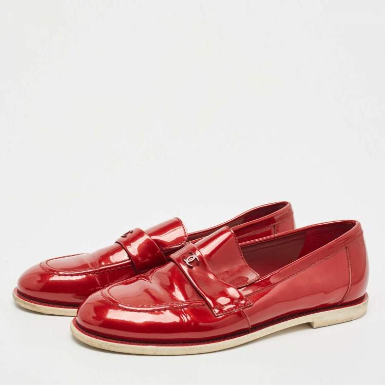 Chanel + CC Patent Leather Loafers