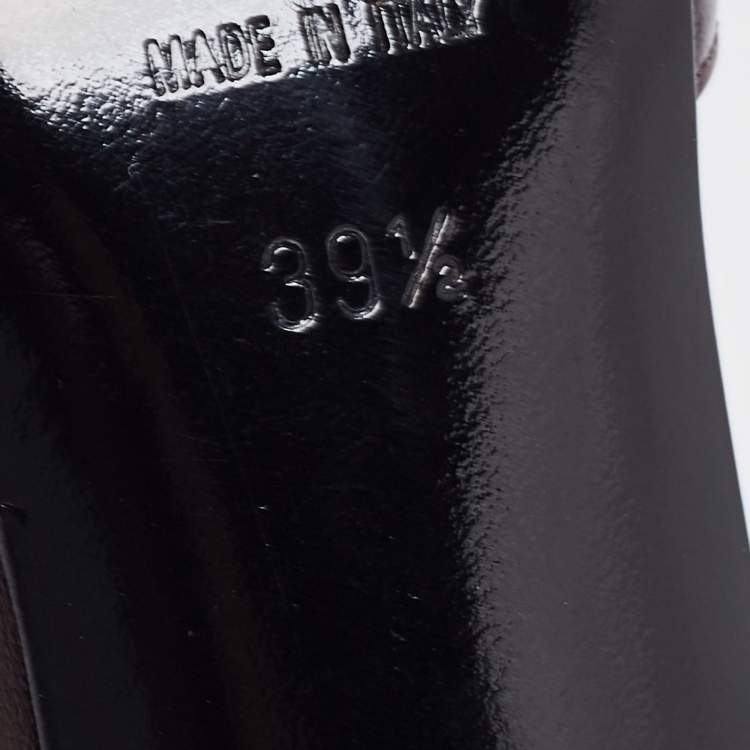 Pre Owned Chanel Brown Leather CC Slingback Pumps Size 39.5