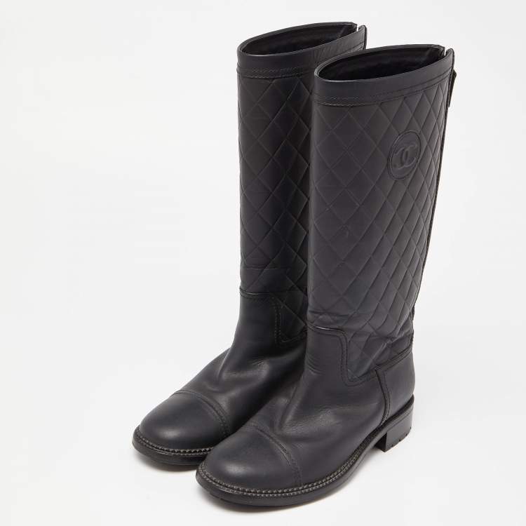 Chanel calfskin boots deals