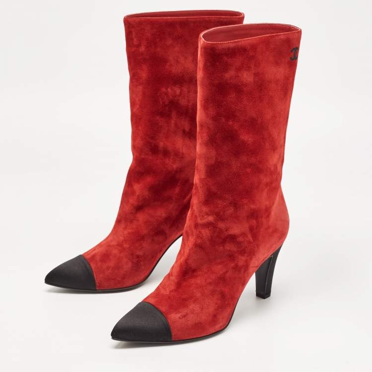 Red store chanel boots