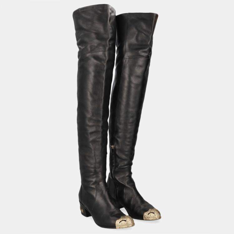 مملوكة مسبقًا Chanel  Women's Leather Boots - Black - EU 40