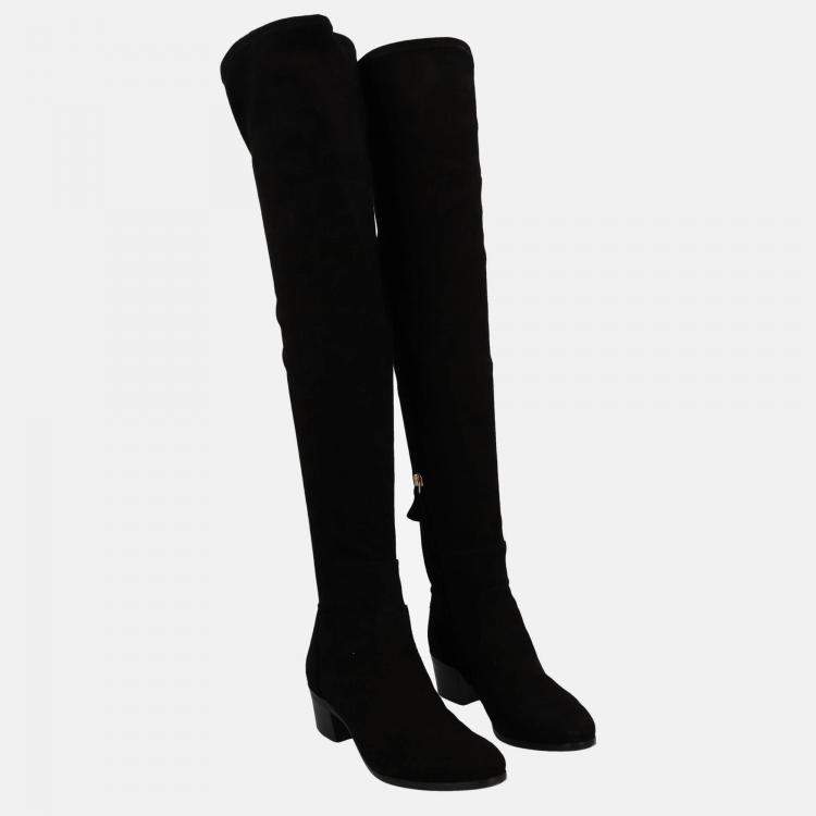 Pre Owned Chanel  Women's Leather Boots - Black - EU 37.5